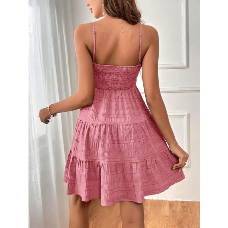 VEZFAA Женская мода лето весна сплошной цвет печати без рукавов подтяжки с высокой талией повседневные платья