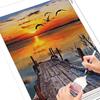 5D DIY Diamond Painting Sunset Mosaic Art Seaside Diamond Embroidery Landscape Picture of Rhinestones Handmade Gift