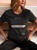 Worship Graphic T-Shirt Christian Gift for Men Women Faith Praise Jesus Tee