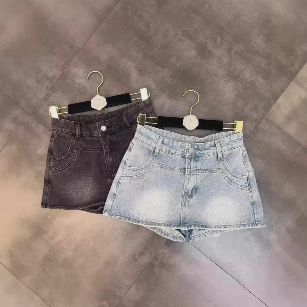 Женская джинсовая юбка А-силуэта с высокой талией, лето 2025 г., ретро-стиль, облегающий крой, дизайн, защищающий от воздействия окружающей среды