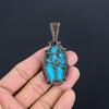 Tibetan Turquoise Pendant, 999 Copper Wire Wrapped Gemstone Jewelry, Handmade Pendant, For Thanksgiving