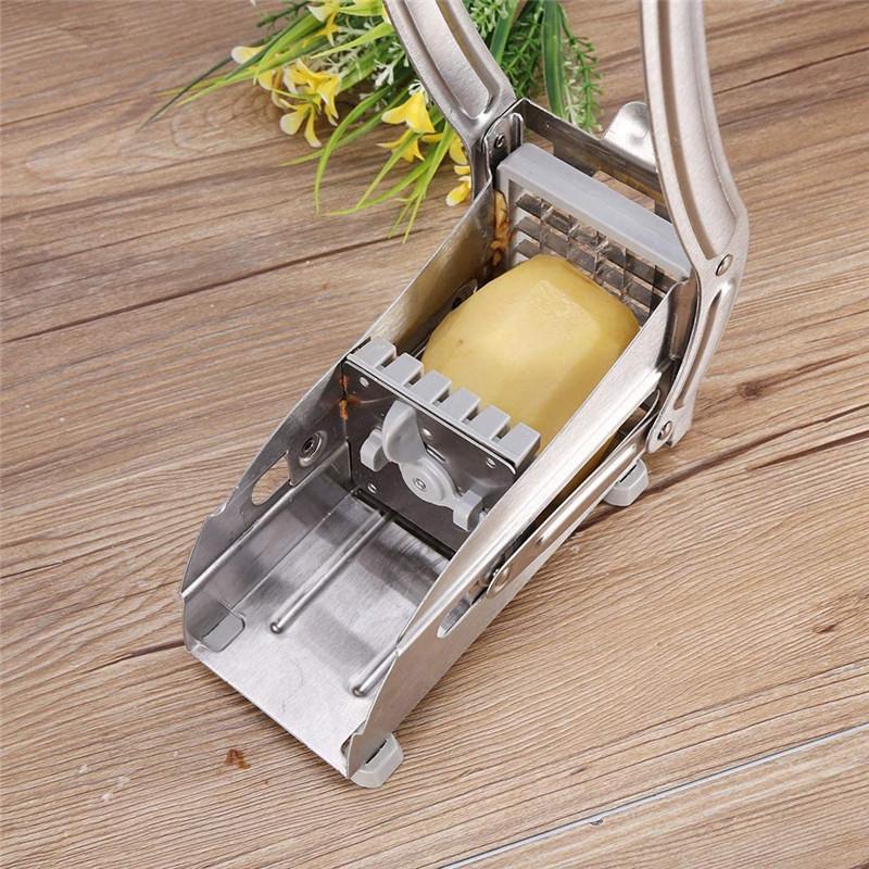 2 Blade Stainless Steel Home French Fries Potato Chips Strip Slicer Cutter Chopper Chips Machine Making Tool Potato Cut Fries
