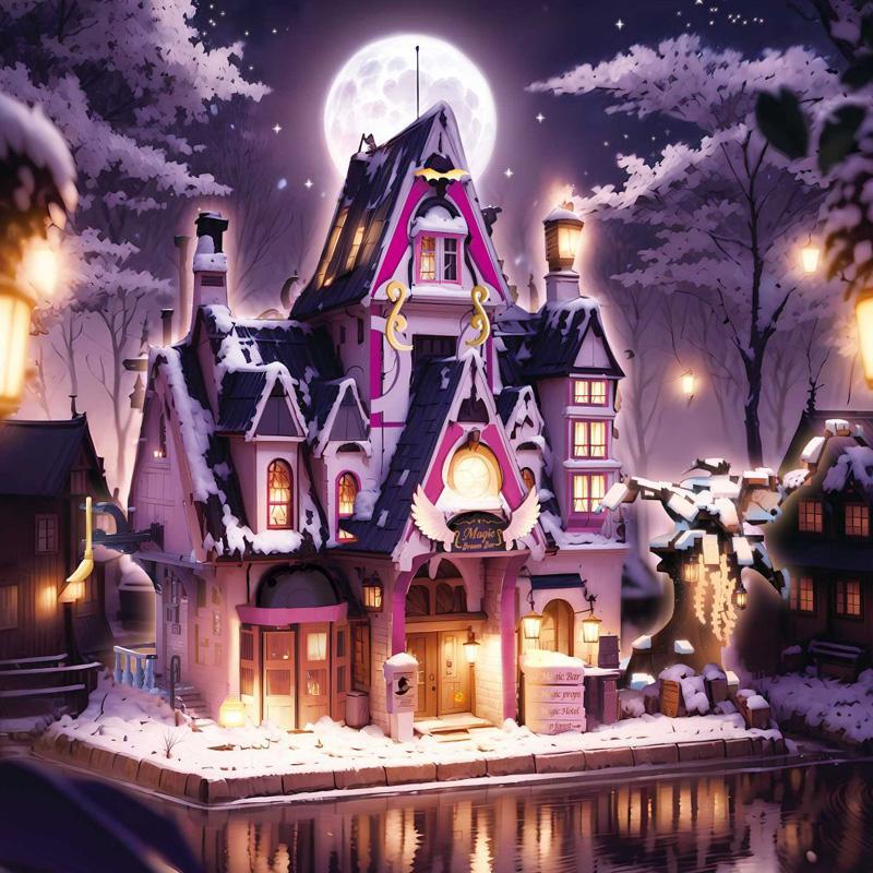 Креативный Вид Улицы Волшебная Метла Бар Модель Строительные Блоки Город Хэллоуин Дом Архитектура Мини Кирпичики Игрушки Для Детей Подарок