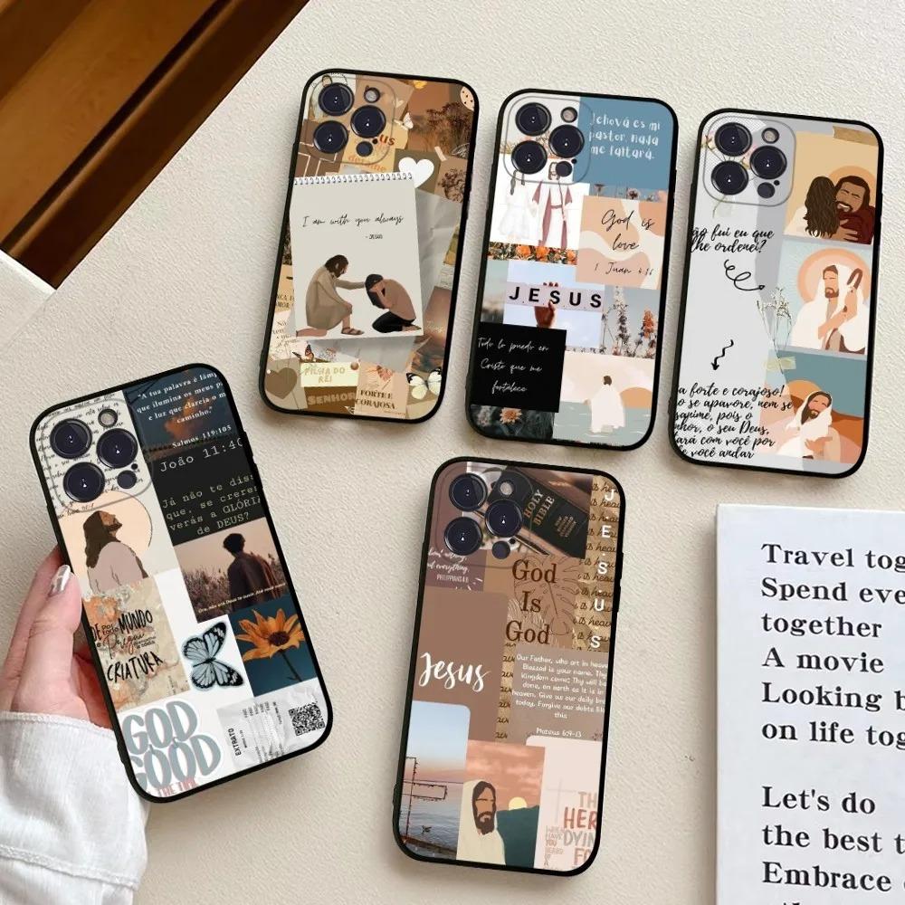 Христианский религиозный чехол для телефона с Иисусом для iPhone 16 15 14 11 12 13 Mini Pro XS Max Cover 7 8 Plus X XR SE 2020 Funda Shell