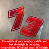 1pc Red Laser Motorcycle Number 0-9 Waterproof Sticker for Motorbike Front Fairing Fuel Tank Car Windows Bicycle Vinyl Decals