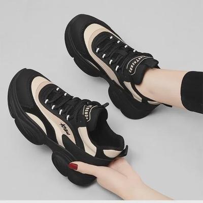 INS Korean High-Top Women's Dad Shoes - Осенняя коллекция 2025 года, Толстая подошва, Увеличивающие рост, Для бега и повседневной носки для студентов, Модель EP907