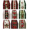 Christmas Table Runner Ornament Water Resistant Non Fading Linen Fabric Table Cover For 4-6 People Table (33cmx180cm/13 × 72 Inches)
