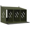 VidaXL Chicken Nesting Box with 3 Compartments Olive Green Metal, Nesting Box for Laying Hens, Egg Box for Chickens, Nesting Box 864345