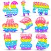 1Pc Rainbow Pop Push Bubblle Fidget Anti Stress Relief Toys For Adult Children Special Needs Sensory Toys Interactive Toys