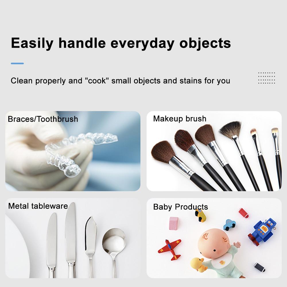 Ультразвуковой очиститель, портативный профессиональный высокочастотный вибрационный очиститель ювелирных изделий, очков, часов, 360-градусная машина для очистки