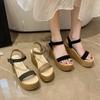 Fashion Women's Thick-soled Wedge Sandals Wear-resistant Suede Waterproof Platform Sandals New Summer Fashion