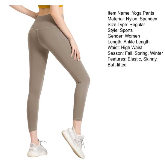 Women Yoga Pants High Waist Tummy Control Butt-lifted Skinny Elastic Skinny Compression Jogging Exercise Lady