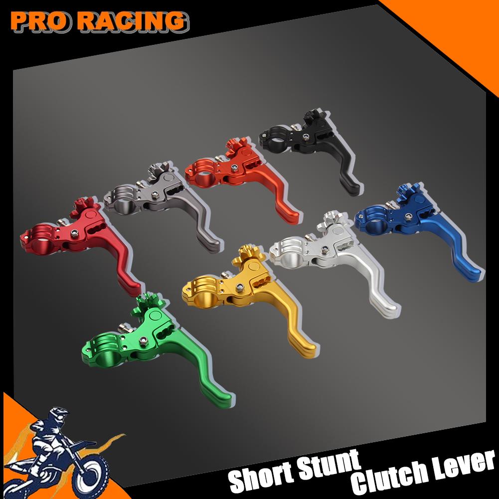 7/8" 22mm Handlebar 2024 CNC Motorcycle Short Stunt Clutch Lever For Honda Dirt Pit Bike Street Sport Motor Accessories