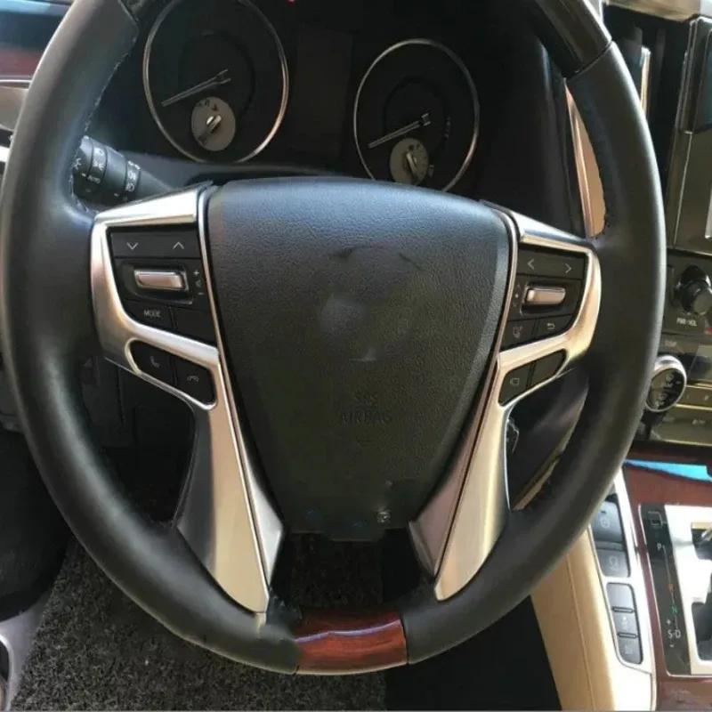 For Toyota Alphard Vellfire 30 series 2016- ABS black Steering Wheel Button control Cover Sticker Interior Accessories