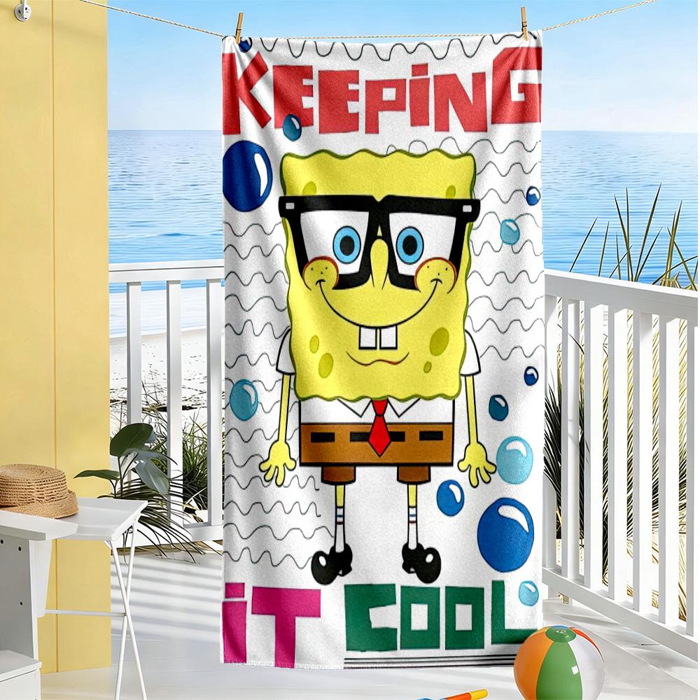 Spongebob Squarepants Style Beach Towel Super Soft & Absorbent Comfortable Lightweight