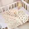 Cartoon Print Double Layer Crinkle Muslin Baby Swaddle Blanket