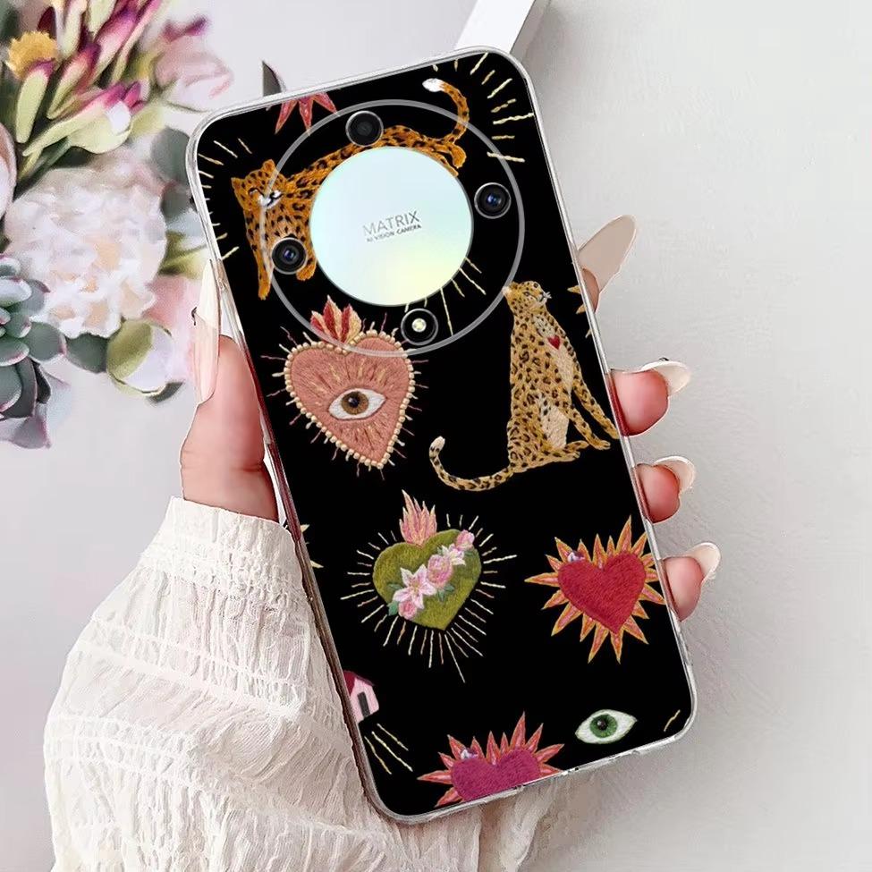 For Honor Magic 6 Lite Case Clear Cute Cat Aesthetic Luxury Flower Butterfly Back Cover For Honor Magic6 Lite Phone Case Funda