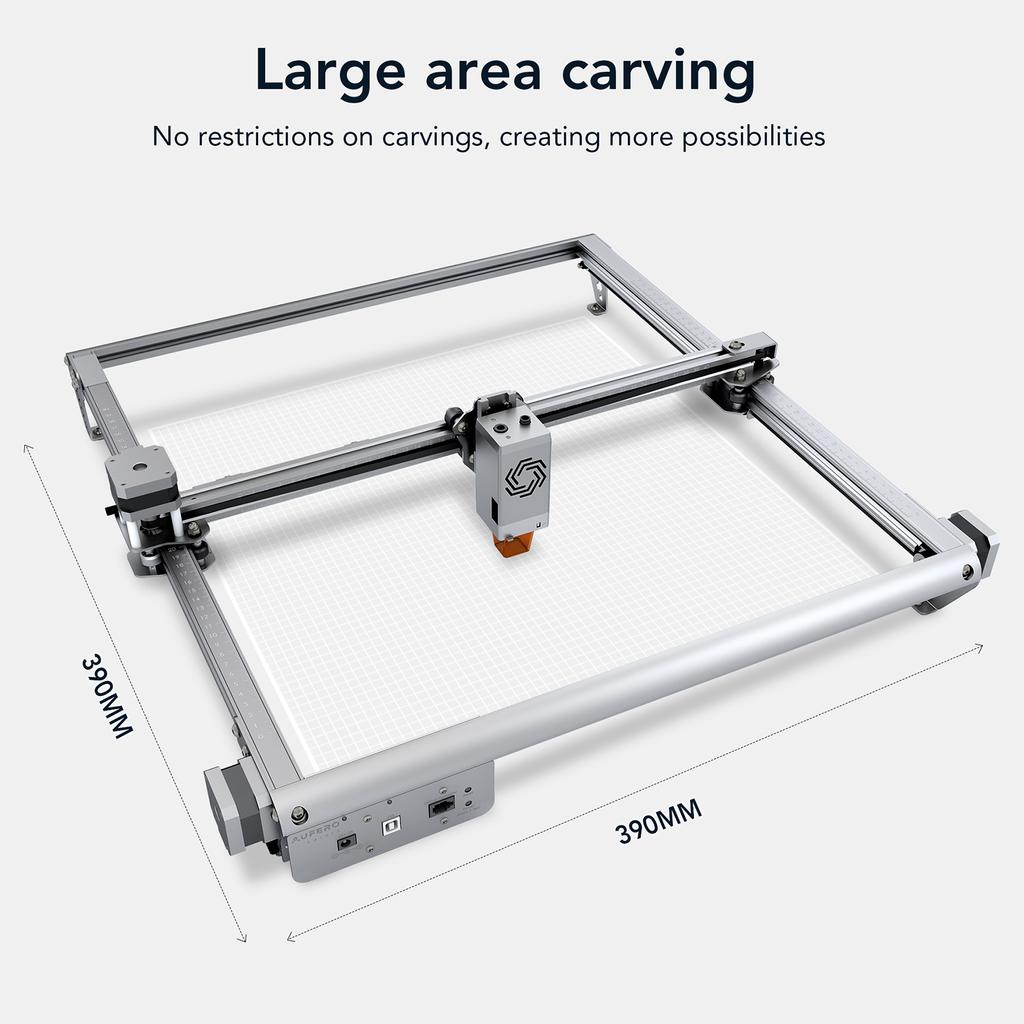Aufero Laser 2 Laser Engraver with LU2-10A 10W Laser Power 390mmx390mm Engraving Area 32-bit