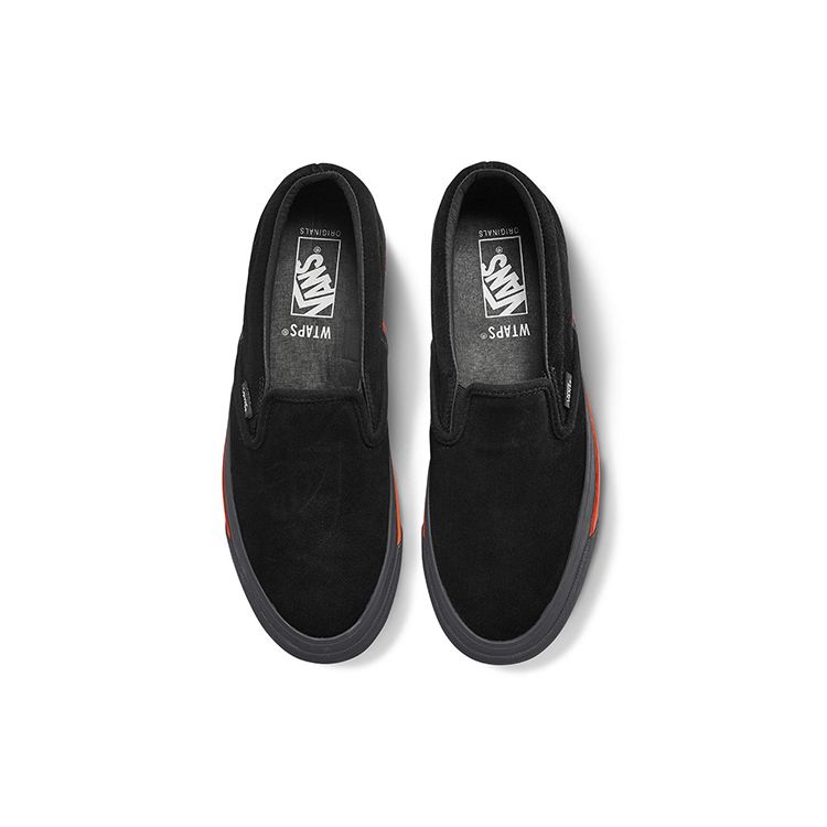 WTAPS x Vans Slip-On Series Lx Ретро Повседневные Низкие Кеды для Скейтбординга Унисекс Черный Оранжевый VN0A45JK20E