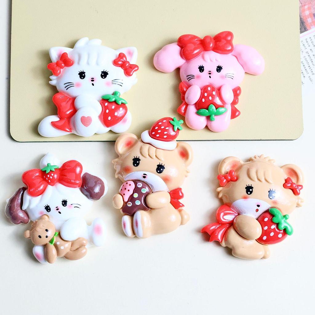 Kcal DIY Cartoon Animal Resin Accessories for Phone Cases, Hairpins, Hair Ropes, Keychains, and Jewelry.