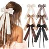 Korean Elegant Long Ribbon Bow Hairpins Women Girls Hair Clips Pin Barrettes Accessories Hairgrips Headdress Headwear