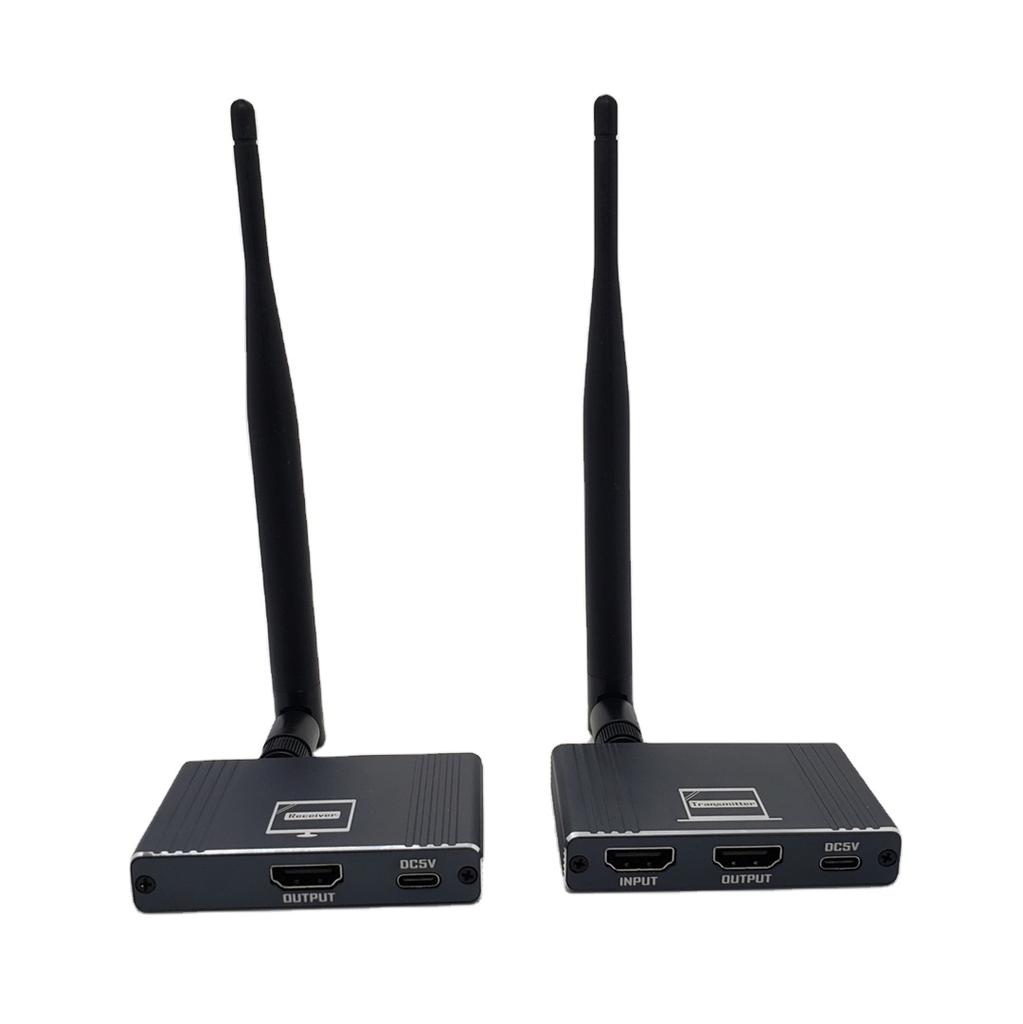 200M Wireless HDMI Extender with Rotation 5.8G 1080P HD HDMI Audio Video Transmitter and Receiver with HDMI Loop Out 8TX to 1Rx