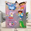Dora Explorer Blanket Warmthful Decor Great for Office Chair Seaside Picnics Four Seasons Universal Warmthful Decor