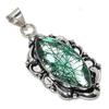 Green Rutile Gemstone Handmade 925 Sterling Silver Jewelry Pendant 2.21" s5O82