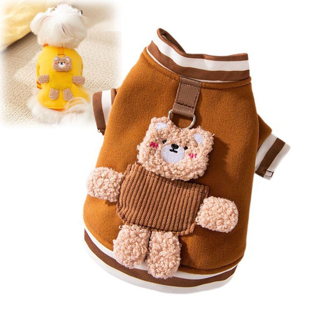 Cute 3D Winter Dog Clothing Thin Fleece Soft Teddy Dog/Cat Pet Clothes Teddy Bear Sweater Vest for Autumn-winter