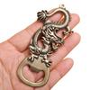 Vintage Brass Dragon Head Opener Keychain Multifunctional Beer Bottle Opener Key Chain Keyring for Bag Purse Car Decor