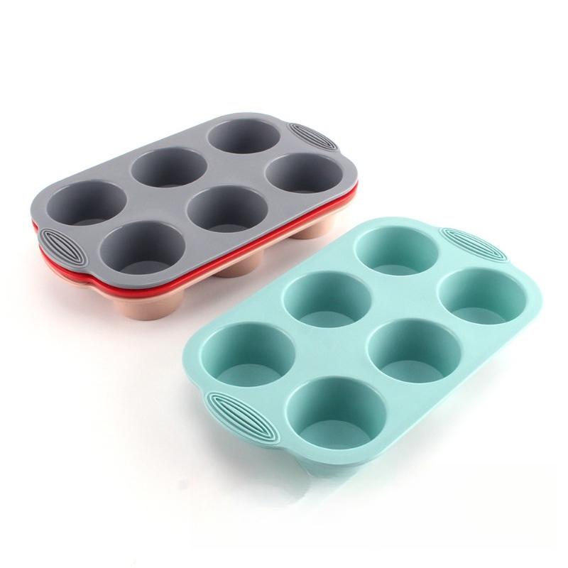 BEPAN 1PC 6 Grid Cake Silicone Baking Pan Chiffon Mousse Cake Mold Household Baking Tools Bread Baking Pan Kitchen Tools