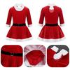Kids Baby Girls Christmas Mrs Santa Claus Dress Costume Long Sleeves Velvet Ballet Tutu Dress Leotard