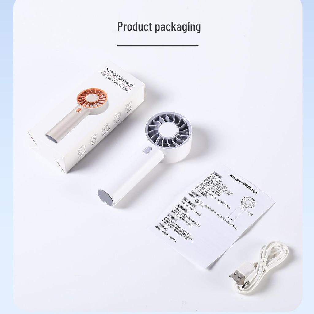 Handheld Mini Fan: Portable Silent USB Rechargeable Electric Fan for Desktop and Outdoor Use