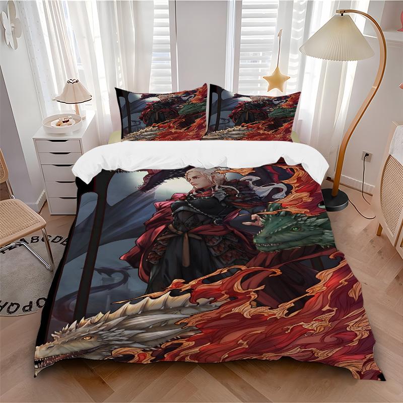 Dragon Warrior Bedding 3 Piece Set Hd Print Duvet Cover Pillowcases For Teens Adult Bedroom Decoration Christmas Gift C9211360
