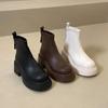 Платформенные короткие ботинки женские осень 2025 новые ретро осенне-зимние маленькие универсальные тонкие ботинки задняя молния ботинки Мартин