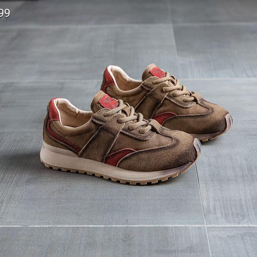 Кожаная сетка кроссовки Форрест Гамп женские 2025 новая осень дышащие ретро универсальные платформа повседневные спортивные вафли