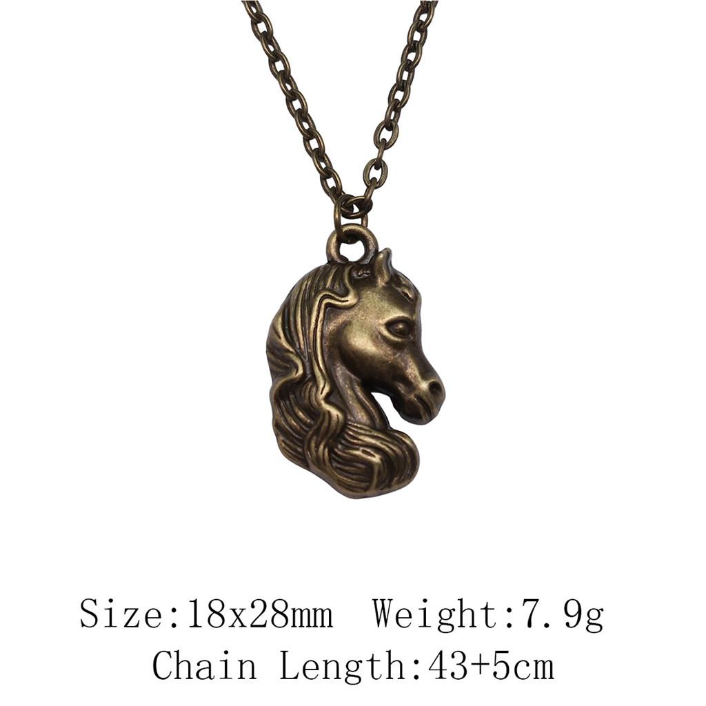 Подарки для женщин винтажное ожерелье лошадь единорог ожерелье на шею 43 см цепи предметы мужское ожерелье