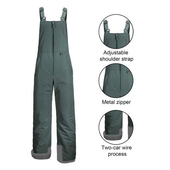 Waterproof Ski Pants Women Ski Bib Insulated Overalls Thickened Adjustable Shoulder Strap