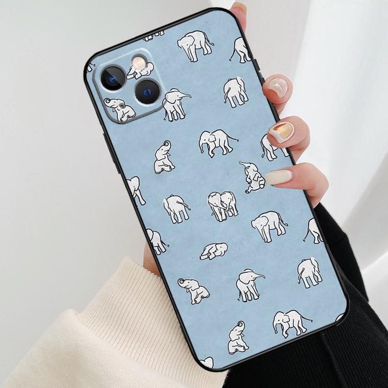 Милый Чехол для Телефона со Слонёнком Для iPhone 17 Pro Max 14 13 12 11 15 16 Pro Max mini 16 15 Plus 16e 17 Air Cover