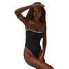 Women One Piece Bikini Vintage High Cut Swimsuit Bandeau Beachwear with Breast