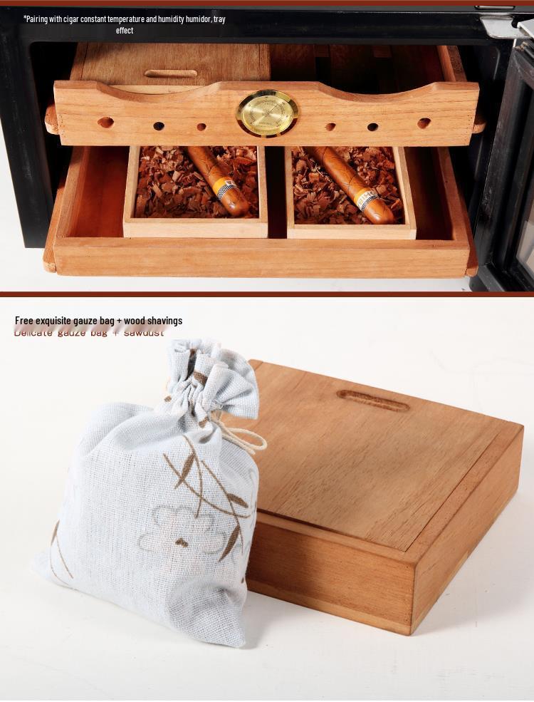 Spanish Cedar Cigar Humidor Box, 20-Cigar Capacity, Supports Various Styles and Sizes