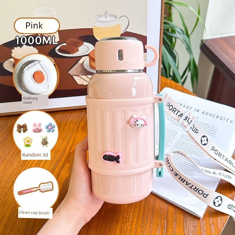 German Imported Large-Capacity Thermos Cup for Girls, High-Looking 316 Stainless Steel Water Cup with Lid, Thermos Flask, Travel Cup