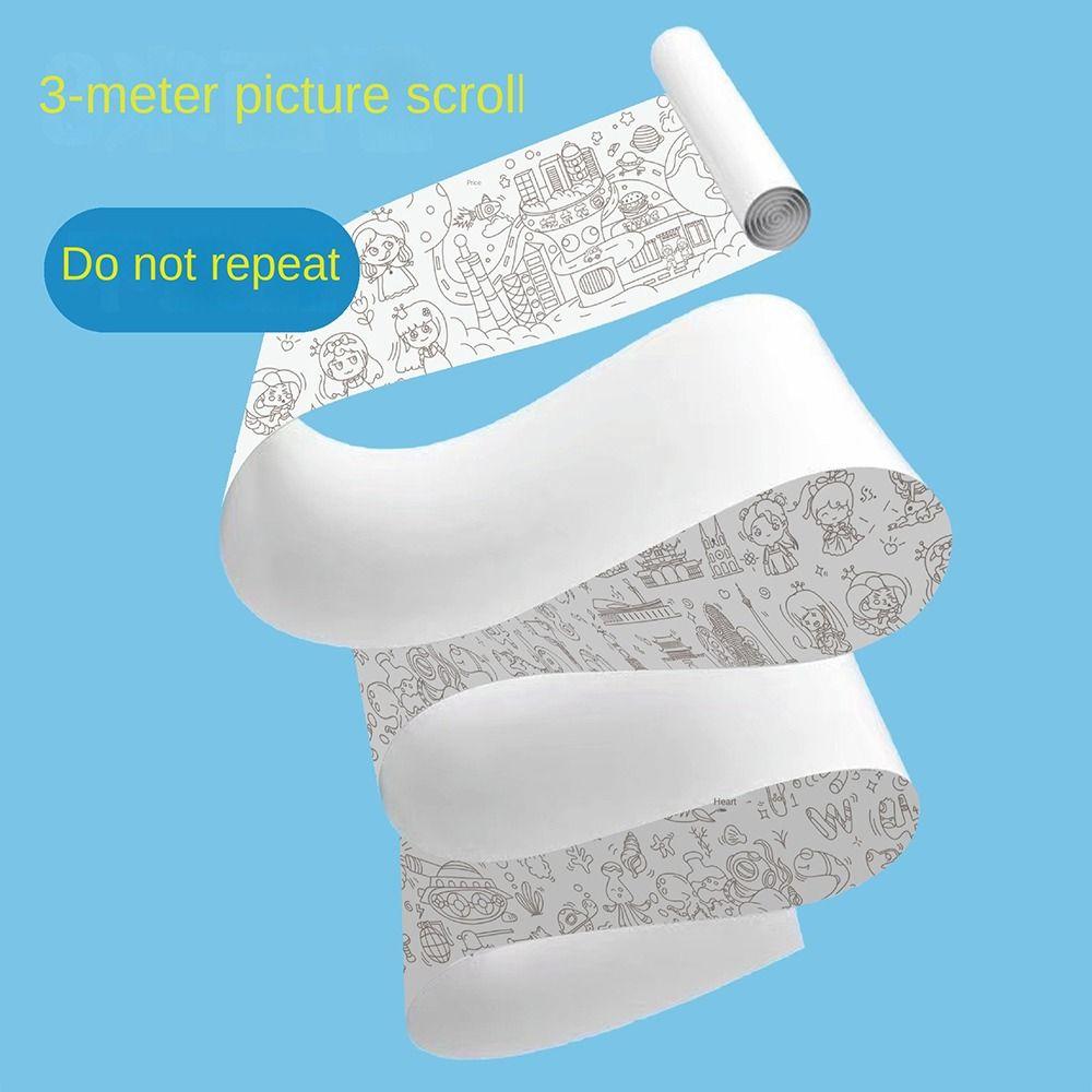 Little Artist DIY Toys Color Filling Paper Blank Coloring Children's Drawing Roll Watercolor Paper