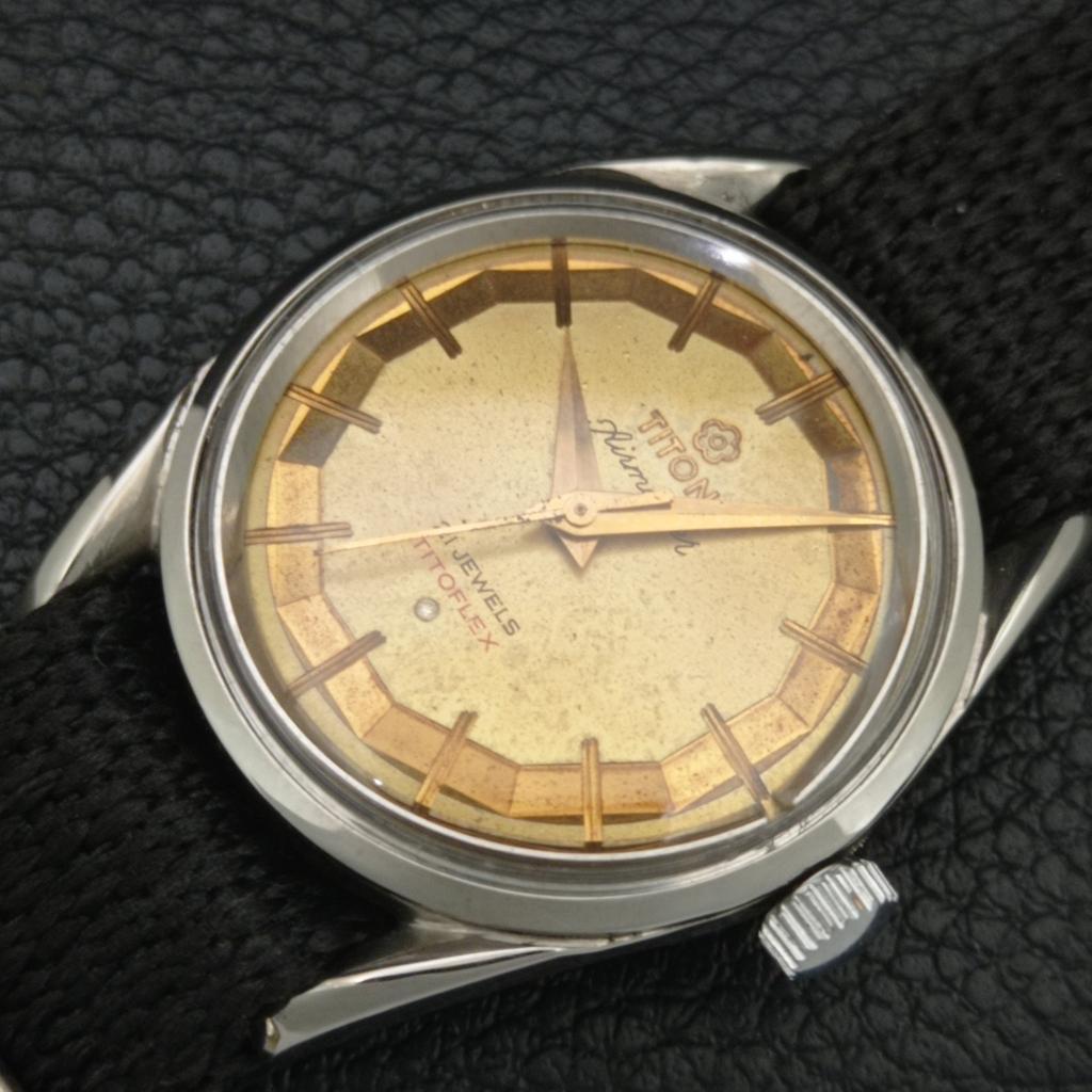 ВИНТАЖНЫЕ ШВЕЙЦАРСКИЕ МУЖСКИЕ ЧАСЫ TITONI AIRMASTER TITOFLEX С РУЧНЫМ ЗАВОДОМ a705126-1