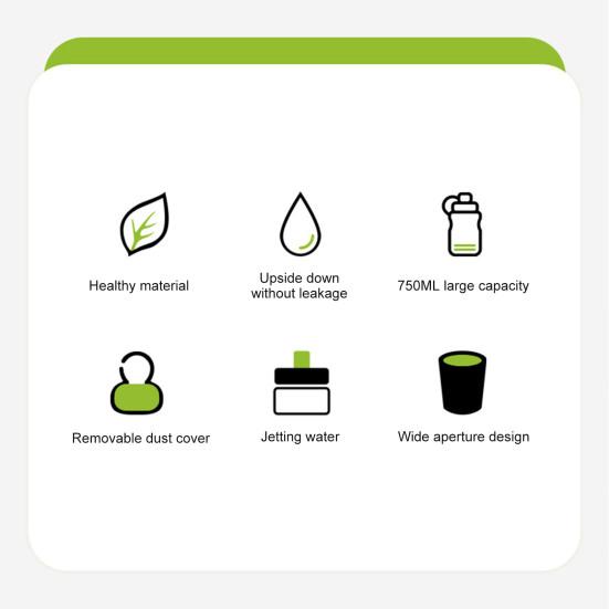 Бутылка для воды для велосипеда объемом 750 мл, большая емкость, портативная, легкая, для скалолазания, путешествий, спорта, спортзала, тренировок, езды на велосипеде, сжимаемая, питьевая бутылка