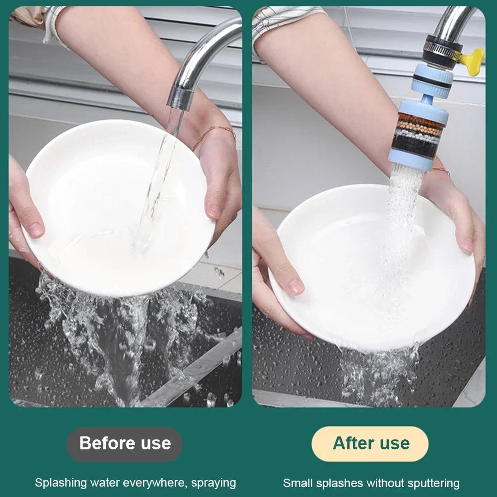 6 слоев очиститель воды для крана Универсальный фильтр для крана Защита от брызг Вращение на 360 градусов Экономия воды Аэратор для дома Кухни Ванной комнаты