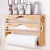 Wall Mounted Cling Film Cutter Box Bamboo Fresh Bag Holder Kitchen Organizer Tin Foil Cutter  Home