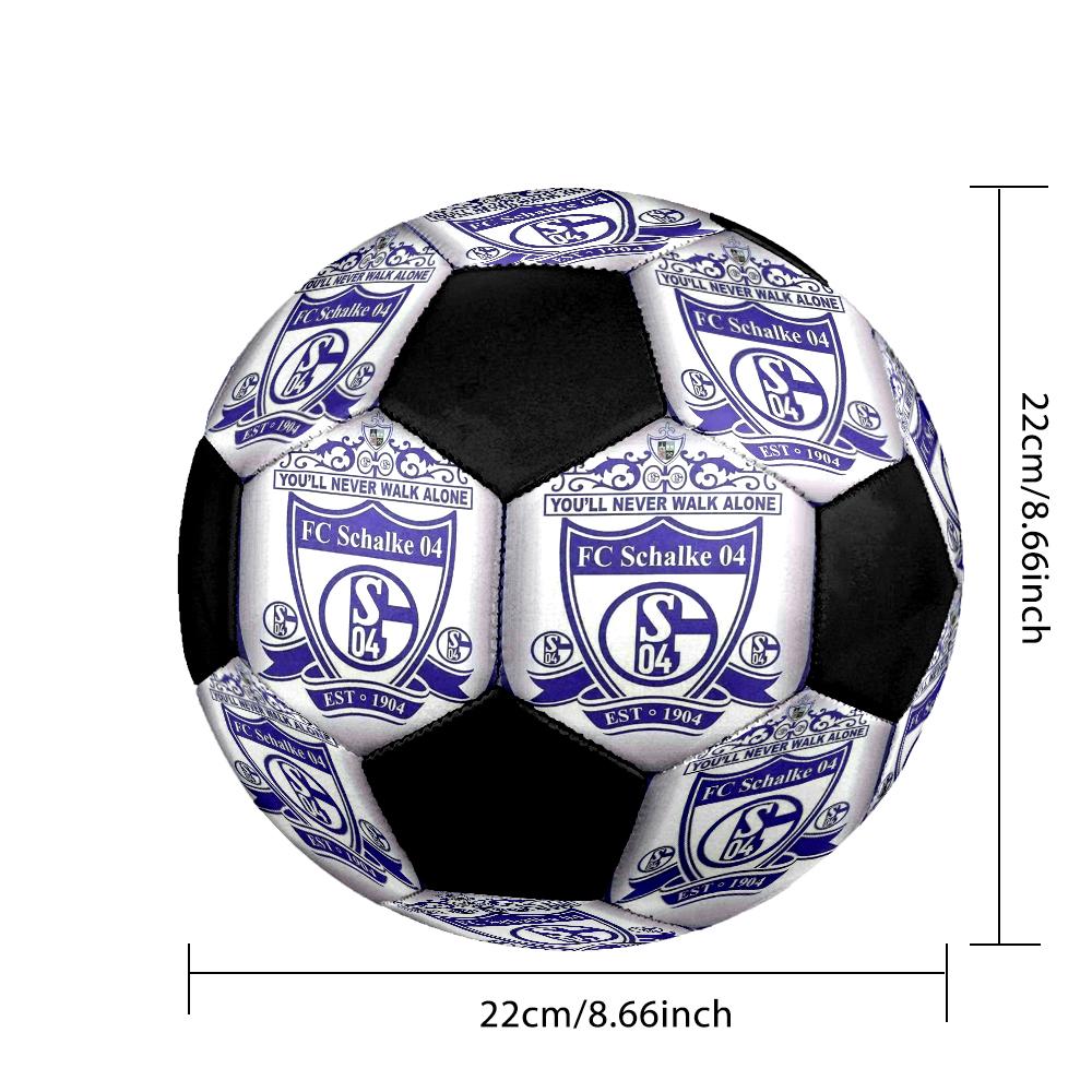 Schalke 04 Indoor Soccer Ball Colorful Machine Stitched PVC Size 5 Team Training Competition Ready Durable High-Bounce Cool Sports Gift