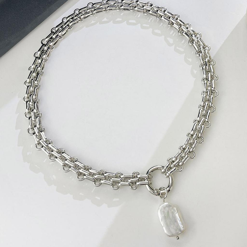 Винтажное барочное колье, вдохновленное прошлым, с геометрическими квадратными пресноводными жемчужинами и дизайном цепочки-чокера. Аксессуар.