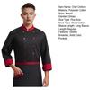 Unisex Chef Uniform with Chest Pocket Stand Collar Long Sleeve Double Breasted Chef Shirt